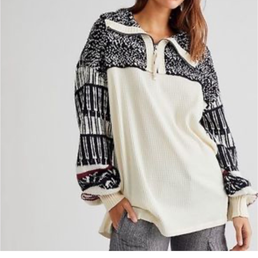 Free people tunic/waffle/ sweater shirt